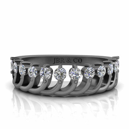 Tiara Crown Style Wedding Sterling Silver Ring - JBR Jeweler