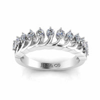 Tiara Crown Style Wedding Sterling Silver Ring - JBR Jeweler