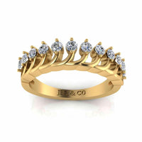 Tiara Crown Style Wedding Sterling Silver Ring - JBR Jeweler