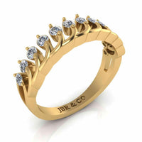 Tiara Crown Style Wedding Sterling Silver Ring - JBR Jeweler