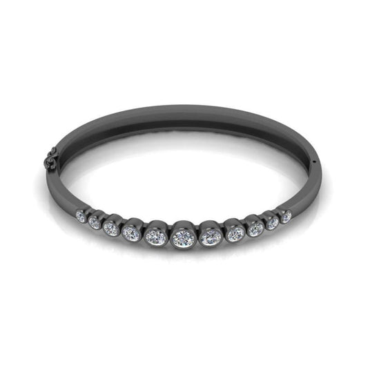 Tiny Round Cut Simulated Diamond Set Bangle - JBR Jeweler