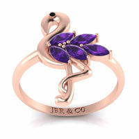 Tropical Flamingo Bird Sterling Silver Dainty Ring - JBR Jeweler