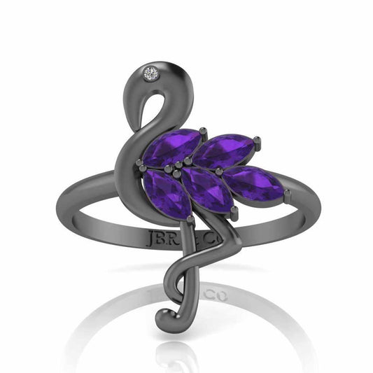 Tropical Flamingo Bird Sterling Silver Dainty Ring - JBR Jeweler