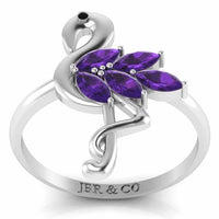 Tropical Flamingo Bird Sterling Silver Dainty Ring - JBR Jeweler