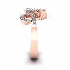 Two Tone Bypass Rose Sterling Silver Ring - JBR Jeweler