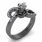 Two Tone Bypass Rose Sterling Silver Ring - JBR Jeweler