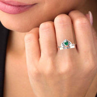 Two Tone Channel Set Claddagh Ring for Women - JBR Jeweler