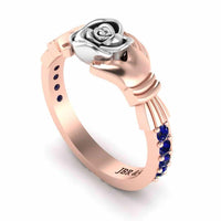 Two Tone Claddagh Rose Ring In Sterling Silver - JBR Jeweler