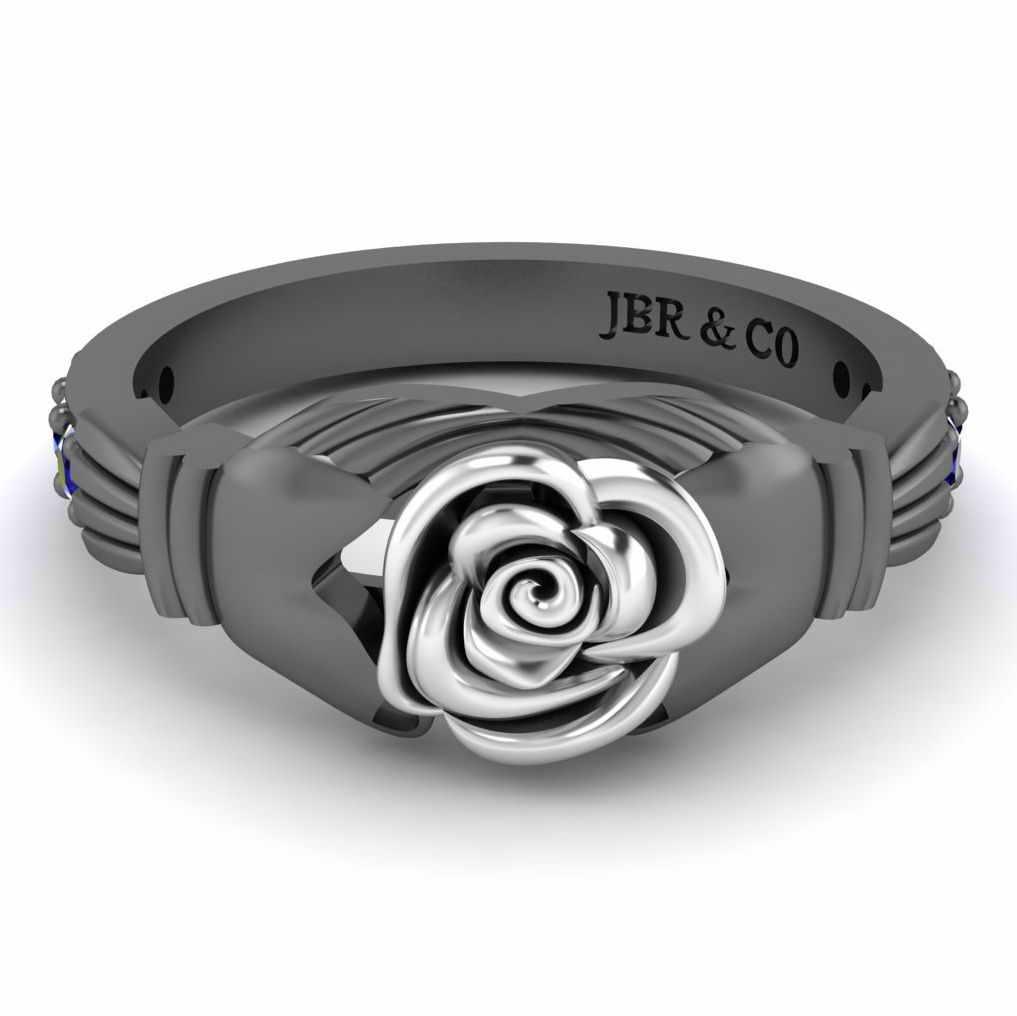 Two Tone Claddagh Rose Ring In Sterling Silver - JBR Jeweler