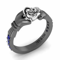 Two Tone Claddagh Rose Ring In Sterling Silver - JBR Jeweler