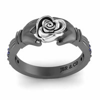 Two Tone Claddagh Rose Ring In Sterling Silver - JBR Jeweler