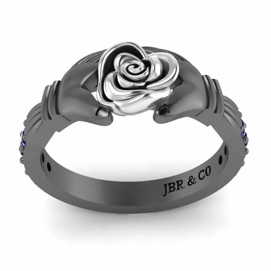 Two Tone Claddagh Rose Ring In Sterling Silver - JBR Jeweler