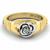 Two Tone Claddagh Rose Ring In Sterling Silver - JBR Jeweler