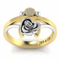 Two Tone Composite Sterling Silver Stacking Ring - JBR Jeweler