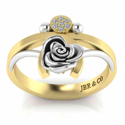 Two Tone Composite Sterling Silver Stacking Ring - JBR Jeweler