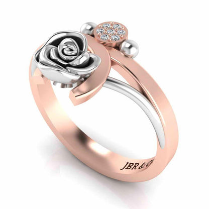 Two Tone Composite Sterling Silver Stacking Ring - JBR Jeweler