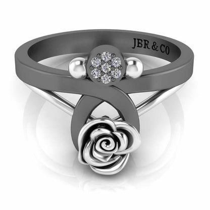 Two Tone Composite Sterling Silver Stacking Ring - JBR Jeweler