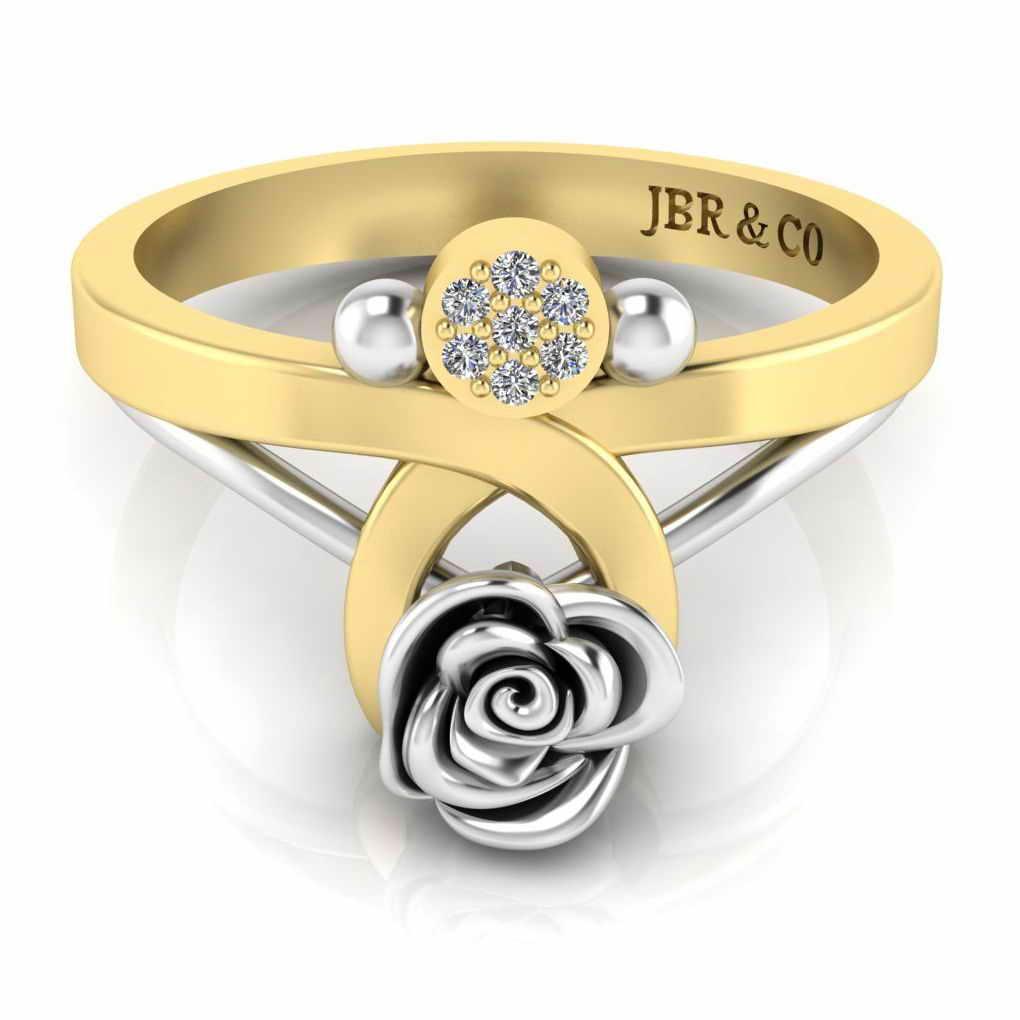 Two Tone Composite Sterling Silver Stacking Ring - JBR Jeweler