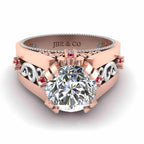 Two Tone Filigree Sterling Silver Solitaire Ring - JBR Jeweler