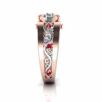 Two Tone Filigree Sterling Silver Solitaire Ring - JBR Jeweler