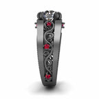 Two Tone Filigree Sterling Silver Solitaire Ring - JBR Jeweler