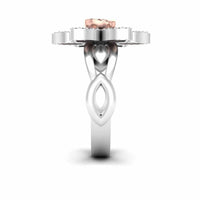 Two Tone Floral Style Rose Ring In Sterling Silver - JBR Jeweler