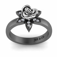 Two Tone Flower Style Rose Ring In Sterling Silver - JBR Jeweler