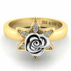 Two Tone Flower Style Rose Ring In Sterling Silver - JBR Jeweler