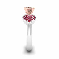 Two Tone Heart Ruby Rose Ring In Sterling Silver - JBR Jeweler