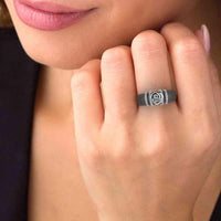 Two Tone Heartily Beads Rose Ring In Sterling Silver - JBR Jeweler