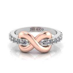 Two Tone Infinity Knot Design Sterling Silver Ring - JBR Jeweler