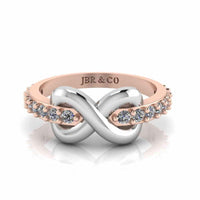 Two Tone Infinity Knot Design Sterling Silver Ring - JBR Jeweler