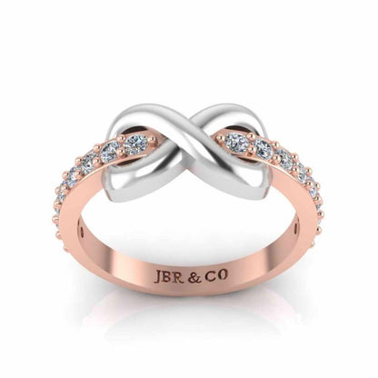 Two Tone Infinity Knot Design Sterling Silver Ring - JBR Jeweler