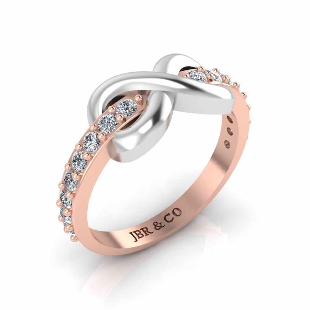 Two Tone Infinity Knot Design Sterling Silver Ring - JBR Jeweler