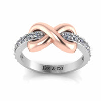 Two Tone Infinity Knot Design Sterling Silver Ring - JBR Jeweler