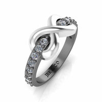 Two Tone Infinity Knot Design Sterling Silver Ring - JBR Jeweler