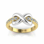 Two Tone Infinity Knot Design Sterling Silver Ring - JBR Jeweler