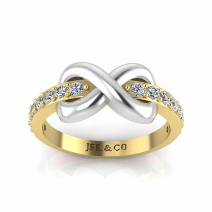 Two Tone Infinity Knot Design Sterling Silver Ring - JBR Jeweler