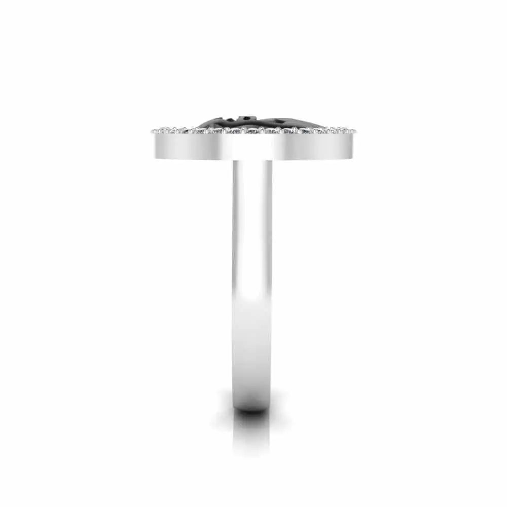 Two Tone Lucky Horseshoe Sterling Silver Animal Ring - JBR Jeweler
