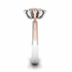 Two Tone Round Cut Sterling Silver Rose ring - JBR Jeweler