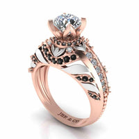 Two Tone Solitaire Sterling Silver Engagement Ring - JBR Jeweler