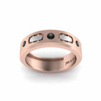 Two Tone Sport Style Sterling Silver Men's Band - JBR Jeweler