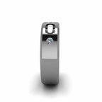 Two Tone Sport Style Sterling Silver Men's Band - JBR Jeweler