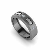 Two Tone Sport Style Sterling Silver Men's Band - JBR Jeweler