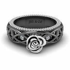 Two Tone Twist Rope Design Rose Ring In Sterling Silver - JBR Jeweler