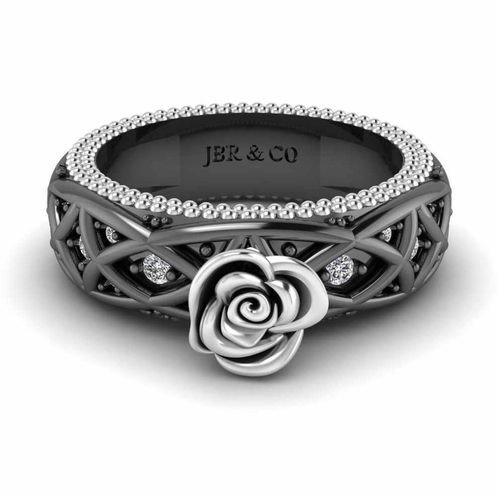 Two Tone Twist Rope Design Rose Ring In Sterling Silver - JBR Jeweler