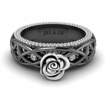 Two Tone Twist Rope Design Rose Ring In Sterling Silver - JBR Jeweler