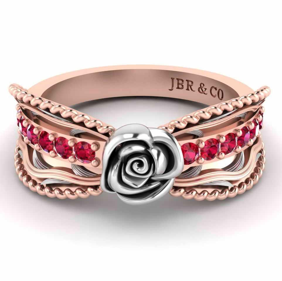 Two Tone Twisted Style Rose Ring In Sterling Silver - JBR Jeweler