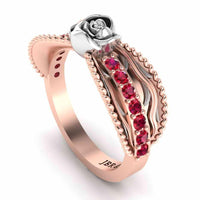 Two Tone Twisted Style Rose Ring In Sterling Silver - JBR Jeweler