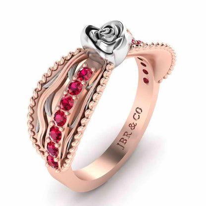 Two Tone Twisted Style Rose Ring In Sterling Silver - JBR Jeweler